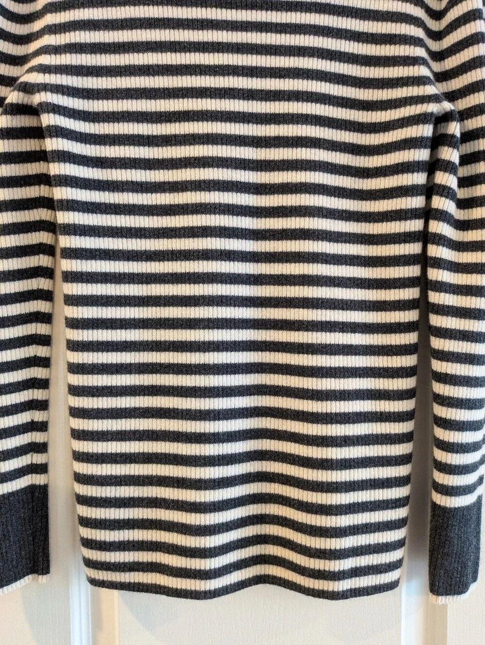 Hatch Giada Merino Wool Sweater Striped Black White Rib Knit Maternity Size 3/L